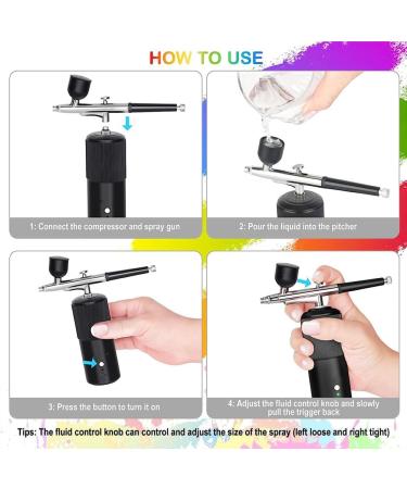 GYSURYB Airbrush Set Kit Rechargeable Handheld Airbrush Compressor for Nail Art Makeup B - Buy Online on SooperMarket.com