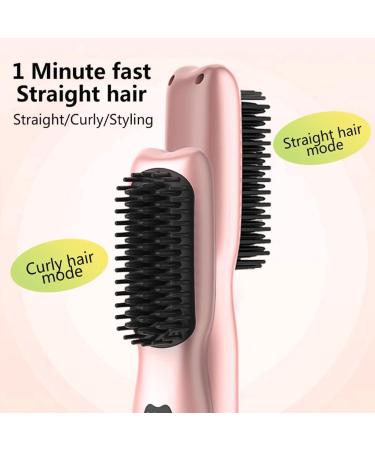 TOPINCN Hair Straightener Brush - 2-in-1 Electric Hot Comb with 11 Temperature Settings | Portable Anti-Scald Straightening Brush for Travel - Buy Online on SooperMarket.com