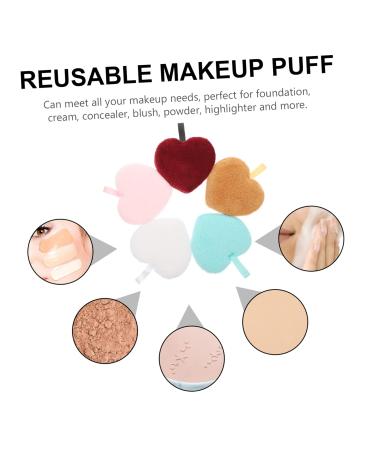 Beaupretty 5pcs Heart Shaped Face Wash Sponges - Reusable Makeup Remover Pads | Eco-Friendly Cleaning Puffs for Flawless Skin - Buy Online on SooperMarket.com
