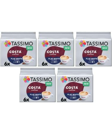 Tassimo Costa Flat White Coffee Pods 12 T-Discs (Pack of 5 Total 30 Drinks)