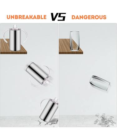 Vermida 12oz Stainless Steel Sippy Cup with Handles - Spill Proof Insulated Tumbler for Toddlers Kids - Double Wall Travel Mug with Straws and Two Lids - Ideal for School and Outdoor Use - Buy Online on SooperMarket.com