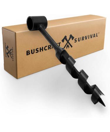 Bushcraft Survival Scotch Eye Auger Manual Drill Bit and Hand Wood Auger for Camping Shelter Building - Black