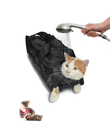 Soonhua cats glooming bag for bathing cats adjustable cats shower mains bag swimming bag anti-scratch breathable retention bag cat pocket for cleaning fur care bathing