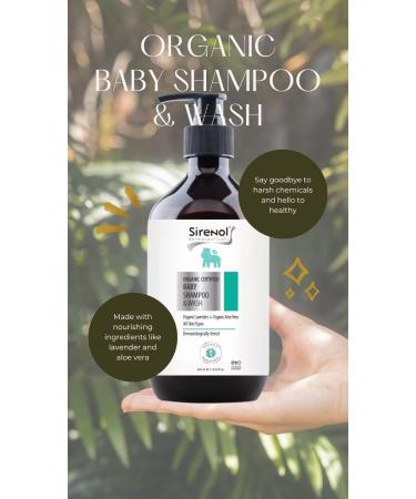 Organic Baby Shampoo & Body Wash - Tear-Free Detangling Cosmos Certified Dermatologist Tested Natural Formula - 13.5oz - Buy Online on SooperMarket.com