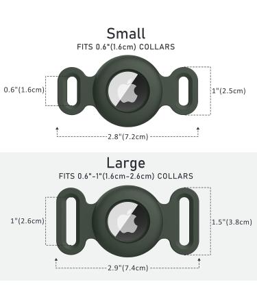 Vancle 2-Pack Airtag Dog Collar Case | Waterproof Silicone Protective Cover for Pets | Black & Dark Green Loop Holder - Buy Online on SooperMarket.com