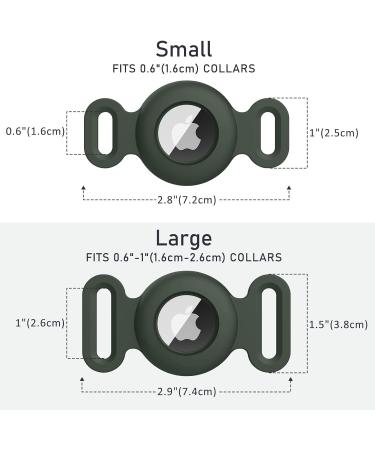 Vancle 2-Piece Silicone Waterproof Case for AirTag Dog Collar | Protective Cover for Pets | Black & Dark Green - Buy Online on SooperMarket.com