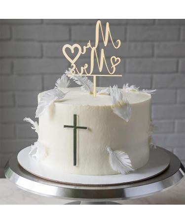 Wooden Mr and Mrs Cake Topper Wedding Cake Topper Bride and Groom Sign Wedding Engagement Cake Toppers Decoration Wedding Party Supplies (Style 2) - Buy Online on SooperMarket.com
