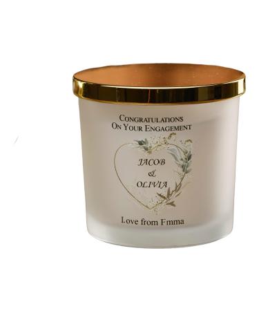 Personalised Large Double Wick Engagement Candle Gift with Gold Leaf (Planet spa)