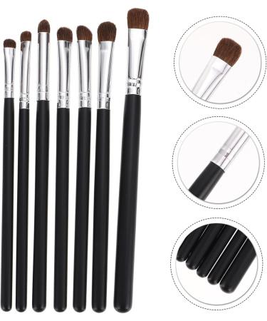 Healeved 7pcs Eyeshadow Daily Use Makeup Brush Horse Hair Concealer Brush Wood Black Lip Brush - Buy Online on SooperMarket.com