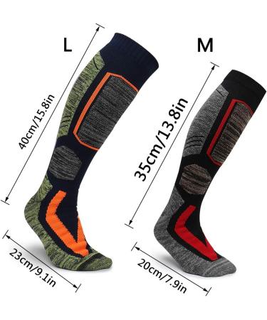 JTEG Unisex Ski Socks - Thermo Knee Socks for Winter Sports | 2 Pairs Red-Orange for Men Women & Kids - Buy Online on SooperMarket.com