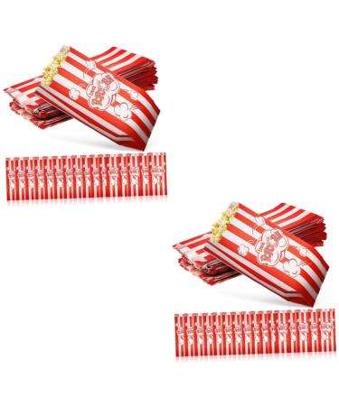 MAGICLULU 200 Pcs Packing Bag Candy Bags Popcorn Containers Paper Treats Bolsitas Popcorn Favor Bags Popcorn Bags for Party Birthday Party Favors Coated Paper Micro-wave Oven Marshmallow
