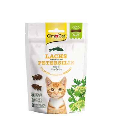 Gimcat Soft Snacks Salmon with parsley - soft and protein -rich cat leckerli without added sugar - 1 bag (1 x 60 g) 20 g (1 -pack) salmon with parsley