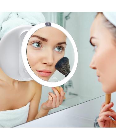 KEDSUM Upgraded 9 Rechargeable 10x Magnifying Makeup Mirror with Lights Dimmable Vanity Mirror with Touch Button, 360 Rotation, Large Suction Cup 9 inch - Buy Online on SooperMarket.com