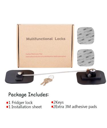 Childproof Refrigerator Lock - Fridge and Freezer Security with Keys (Black, 1 Pack) - Buy Online on SooperMarket.com