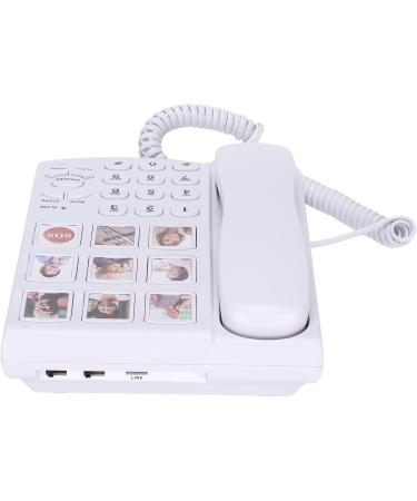 LIKJ Big Button Corded Phone LD 858HF Hands-Free Dial Photo Memory Desktop Telephone One-Touch Dialing Landline Phones with 7 Home Number 1 SOS Number 1 Meal Order Number for Seniors Elderly Home - Buy Online on SooperMarket.com