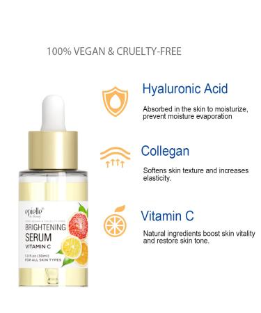 Epielle Vegan Anti Aging Serum for All Skin Types | Dark Spot & Wrinkle Treatment | Vitamin C Formula | Summer Skincare Gift - Buy Online on SooperMarket.com
