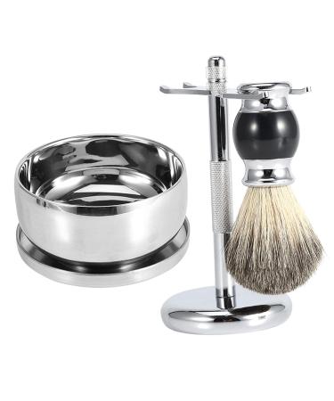 Men's Shaving Brush Bowl Set | Faux Hair Brush & Alloy Stand Holder | Premium Shaving Tools for a Perfect Shave - Buy Online on SooperMarket.com