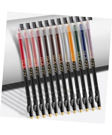 PLAFOPE 12pcs Lip Liner Eyeliner Make up Lipliner Black Waterproof Eyeliner Natural Pen Gel Eyeliner Plastic - Buy Online on SooperMarket.com