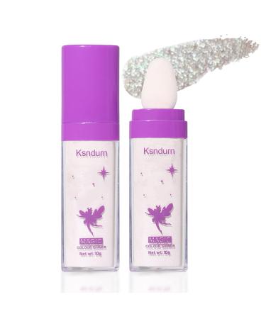 Highlight Patting Powder  Ksndurn White Body Glitter - Natural Three Dimensional Face Powder Blusher (Color 1)