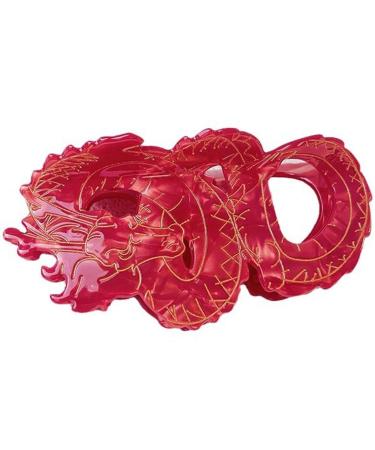 JSGHGDF Delicate Chinese Loong Hair for Woman Girl Skincare Makeup Hair Clip for Thin Hair Nonslip Delicate Hair Clip Red