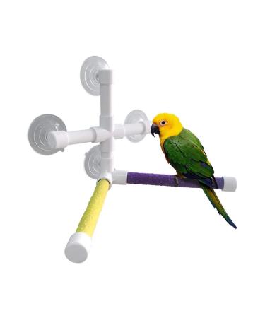 Hamiledyi Parakeet Bath Perch,Shower Perch,Parakeets Bird Bath Standing Platform,Suction Cup Window Basking,Bird Play Stand for Parrots Sunlight Toy Suitable for Parakeet,Cockatiel,Budgies,Cockatoo