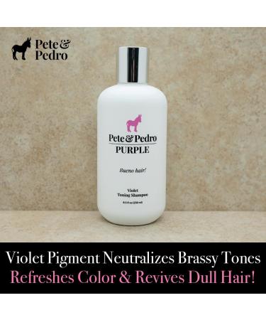 Pete & Pedro Purple Shampoo | Violet Toning Shampoo for Color Treated Hair | Eliminate Brassiness for Blondes & Grays | Shark Tank Featured 8.5 oz - Buy Online on SooperMarket.com