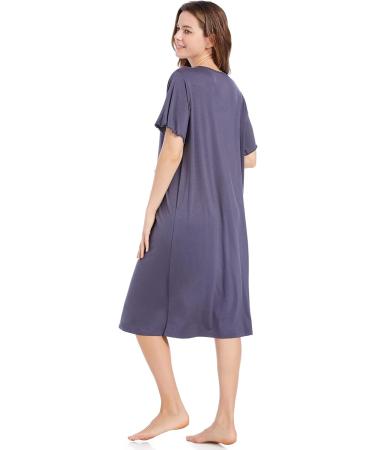 Jecarden Women's Maternity Nightgown - Modal Cotton Sleepwear for Hospital Childbirth - Grey XL - Buy Online on SooperMarket.com