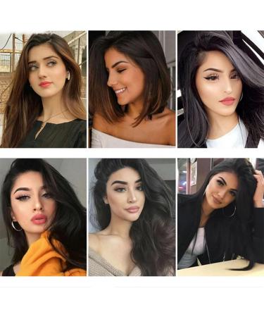 1PC Short Clip In Hair Extensions Clip in Hair Piece 2 Clips Clip in Remy Human Hair Extensions Straight Invisible Hairpin for Thinning Hair Adding Hair Volume(6inch- Dark Brown) - Buy Online on SooperMarket.com
