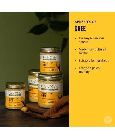 Banyan Botanicals Organic Grass-Fed Ghee 13.4 oz - Non-GMO Gluten-Free Cooking & Baking Oil Alternative - Buy Online on SooperMarket.com