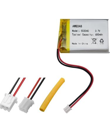 Buy 2 Pack 503040 Lipo Battery 3.7V 650mAh - Compatible Replacement for Multiple Devices | PH 2.54 & PH 2.0 JST Connector - Buy Online on SooperMarket.com