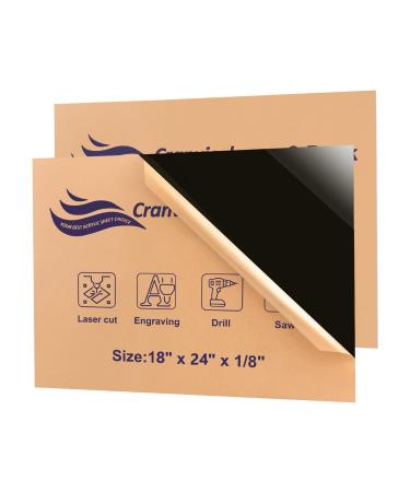 Acrylic Plexiglass Sheets 18 x 24 x 1/8 Cranviech 2 Pack Black Cast Acrylic Sheets Glass Alternative for Sign DIY Display Projects Photo Frame Craft Handcraft Painting 18 x 24 x 1/8 Black 2