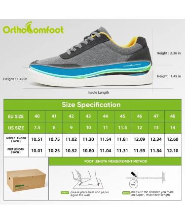 OrthoComfoot Men's Plantar Fasciitis & Achilles Tendonitis Shoes - Arch Support Fashion Sneaker for Heel & Foot Pain Relief - 11 W4 Grey - Buy Online on SooperMarket.com