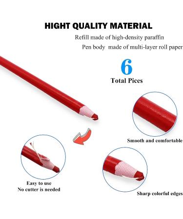 Yoliko Sewing Mark Pencil 6PCS - White/Black/Red - Invisible Erasable Fabric Pencils - For Leather Cut Marks - Student Drawing Tailor Marks - Buy Online on SooperMarket.com