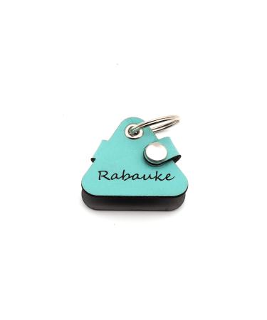 Copter farm dog brand bag for dogs on the collar |With engraving push button |Art leather real leather |Dog brand |Gravated individually (turquoise triangle) turquoise triangle