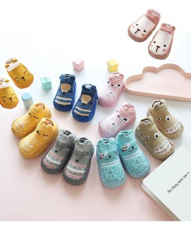 XM-Amigo Baby Boys Girls Indoor Slippers Anti-Slip Socks Shoes 0-6 Months Blue Set01 - 4 Pairs - Buy Online on SooperMarket.com
