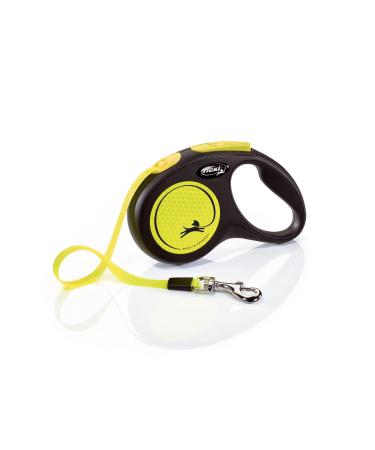 Flexi New Neon Tape Yellow Small 5m Retractable Dog Leash/Lead for dogs up to 15kgs/33lbs Small (5m)