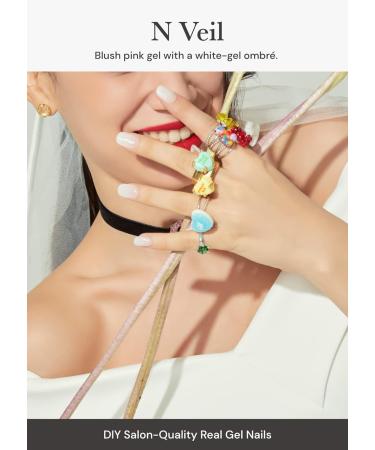 ohora N Veil Semi Cured Gel Nail Strips - Salon-Quality Long Lasting Nail Art - Easy Application & Removal - 2 Prep Pads, File, Wooden Stick - Buy Online on SooperMarket.com