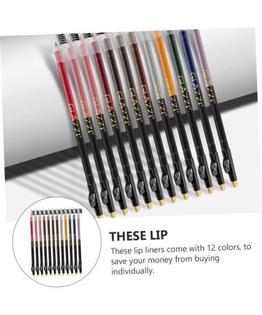 PLAFOPE 12pcs Lip Liner Eyeliner Make up Lipliner Black Waterproof Eyeliner Natural Pen Gel Eyeliner Plastic - Buy Online on SooperMarket.com