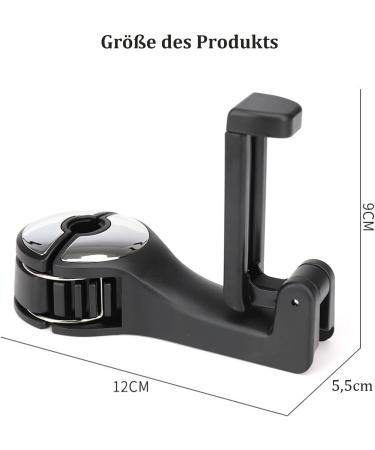Enlace Rear Hooks for Car Seats - Cell Phone Holder & Hidden Hook for Bags | Silver 1 Piece - Buy Online on SooperMarket.com