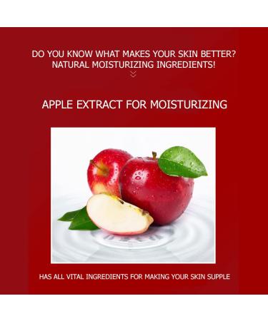 VENZEN Red Apple Skin Moisture Face Mask - Hyaluronic Acid 10 Pack (25g Each) | Refreshing Facial Care for Hydration & Replenishment - Buy Online on SooperMarket.com
