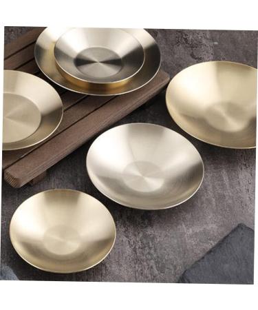 MAGICLULU Condiment Plate Cold Dish Bowl for Prep Dishes for Cooking Large Dinner Plates Tasting Dishes Sauce Serving Dishes Pinch Prep Bowls Sauce Plates Stainless Steel 304 Headset Camping 10X10X2CM Gold - Buy Online on SooperMarket.com