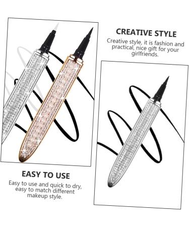 PLAFOPE Liquid Eye Liner 2pcs Diamond Eyeliner Rhinestone Eyeliner Elf Eyeliner Self-adhesive Eyeliners Household 1 count (Pack of 1) Assorted Color - Buy Online on SooperMarket.com