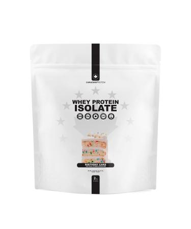 Canadian Protein 100% Whey Isolate 27g of Protein | 6 kg of Birthday Cake Flavoured Low Carb Keto Friendly Workout Recovery Drink | Protein Powder Rich in BCAA Amino Acids