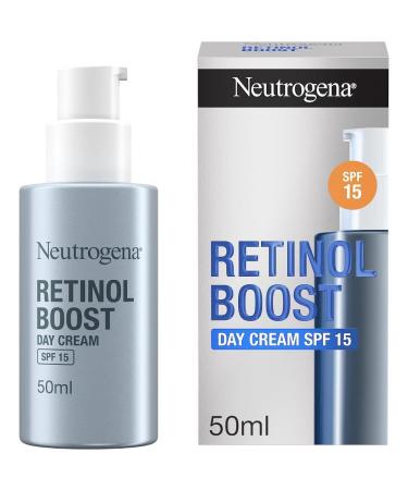 Neutrogena Retinol Boost Day Cream with SPF 15 (1x 50ml) Multi-Benefit Retinol Moisturiser to Reduce Fine Lines and Smooth Texture Lightweight SPF Day Cream