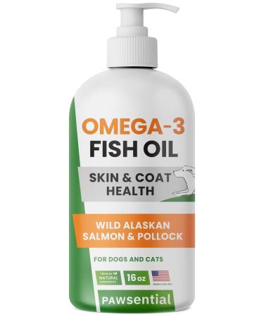 Fish Oil for Dogs & Cats - Natural Omega-3 - Skin & Coat Support - Liquid Food Supplement for Pets - Natural EPA + DHA Fatty Acids for Joint Function Immune & Heart Health 14oz - Krill