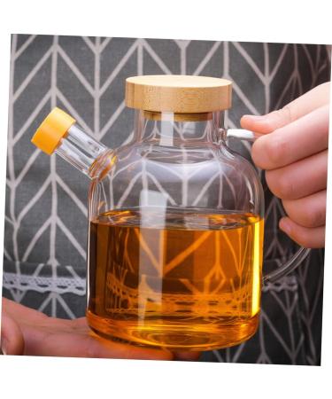 HOMSFOU Glass Terrarium Glass Oil Bottles Oil Pourer Vinegar Dispenser Cruet Bottle Glass Containers with Lids Olive Oil Cruet Seasoning Shakers with Lids Cooking Oil With Cover medium As Shown - Buy Online on SooperMarket.com
