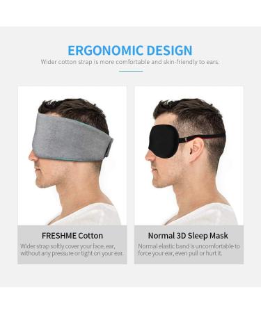 Freshme Mulberry Silk Cotton Sleep Mask | Fully Light Blocking Eye Cover for Side Sleepers | Adjustable Elastic | Comfortable Blinder for Travel, Nap, Yoga | Men & Women - Buy Online on SooperMarket.com
