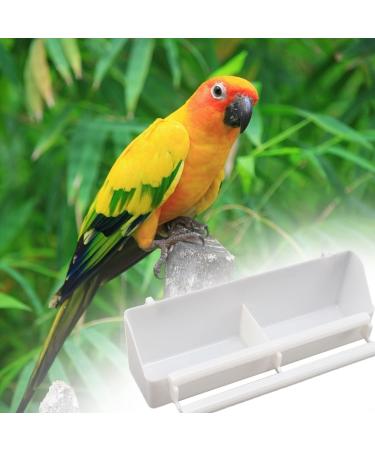 Bird Cage Feeder 3 Pcs Plastic Bird Cage Feeding Bowls Cups Hanging Parrot Water Food Feeder with Compartment and Bird Perch for Small Birds Pigeons Parakeet Canary Sparrow - Buy Online on SooperMarket.com