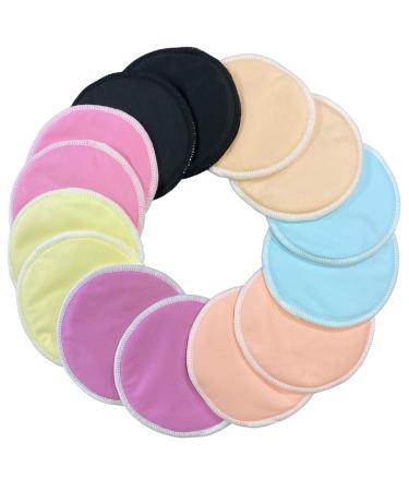 Alimos Nursing Breast Pads Round Shape for Breastfeeding 4 Layers Size 12cm 14pcs Washable & Reusable Nursing Pads UK Brand