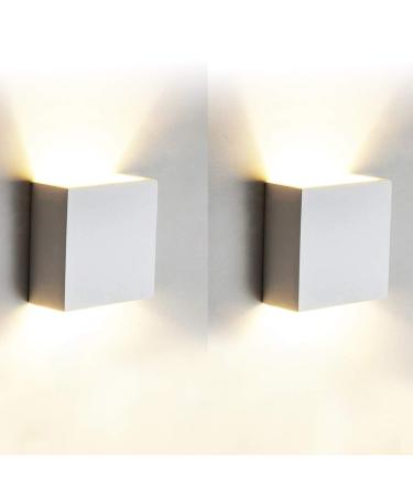 tvfly 7W LED wall lights modern 2 pieces aluminum wall light up down inside 3000k warm white wall lighting perfect for living room bedroom bathroom stairs